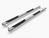 Пороги боковые "труба с пластиковыми проступями d90" для Toyota Hilux - Боковые пороги