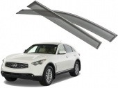 Infiniti FX35 2009+ Дефлекторы боковых окон (ветровики) с хром молдингом - Дефлекторы окон