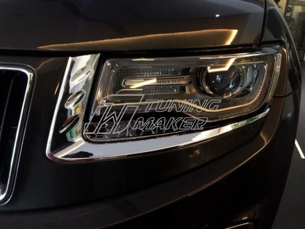 Хром накладки на передние фары для Jeep Grand Cherokee - Накладки