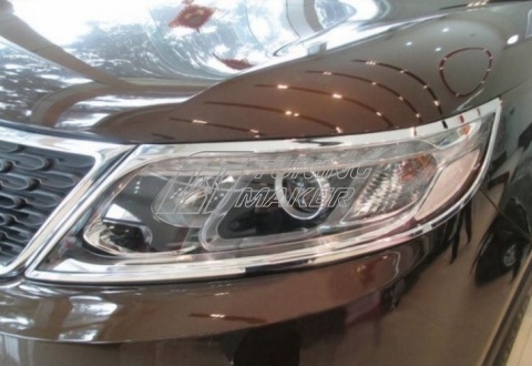 Хром накладка на передние фары для Kia Sorento - Накладки