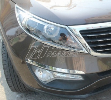 Хром накладки на передние фары для Kia Sportage - Накладки