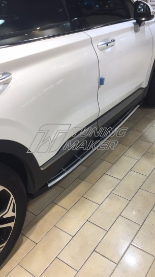 Штатные боковые пороги OEM STYLE Hyundai Santa Fe 2018+ - Боковые пороги